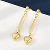 304 Stainless Steel Heart Dangle Stud Earrings EJEW-V004-01G-1