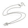 Brass Micro Pave Clear Cubic Zirconia Pendant Necklace NJEW-B100-04P-1