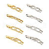 8Pcs 8 Styles Brass Clear Cubic Zirconia Watch Band Clasps ZIRC-TA0001-17-11