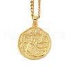 Brass Clear Cubic Zirconia Curb Chain Constellation Pendant Medal Necklaces for Women NJEW-U010-01G-12-1