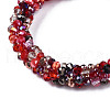 Glass Beaded Crochet Stretch Bracelet BJEW-T016-09E-2