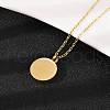 304 Stainless Steel Flat Round Pendant Pet Urn Ashes Necklaces NJEW-S455-01G-3