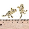 Rack Plating Dinosaur Brass Micro Pave Cubic Zirconia Pendants KK-E102-14G-3