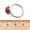 Half Round Natural Carnelian Finger Rings RJEW-M062-01P-44-3