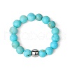 4MM Round Natural Turquoise Beaded Stretch Rings VM0712-1-1