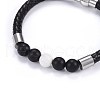 Men's Braided Leather Cord Bracelets BJEW-JB04253-02-2