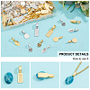  160Pcs 8 Style Tibetan Style Alloy Glue-on Flat Pad Bails TIBE-NB0001-26-4