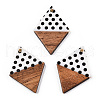 Printed Opaque Resin & Walnut Wood Pendants RESI-TAC0017-60-1