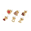 304 Stainless Steel Rhinestone Stone Dyeing Stud Earrings EJEW-S224-04G-06-1