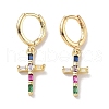 Real 18K Gold Plated Brass Dangle Hoop Earrings EJEW-L269-035G-02-1