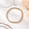 Electroplated Natural Lava Rock Round Beads Stretch Bracelets for Women Men BJEW-JB11982-03-1