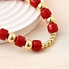 ABS Imitation Pearl Round Beads Stretch Bracelets for Women BJEW-D317-12C-G-2
