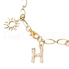 Sun & Heart 304 Stainless Steel Charm Bracelets for Women BJEW-JB11959-01-4