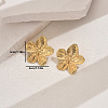 Stylish Stainless Steel Striped Flower Stud Earrings CN5900-2-4