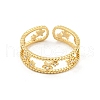 Star Brass Micro Pave Clear Cubic Zirconia Open Cuff Rings RJEW-G309-04G-2