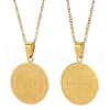 Stainless Steel Saint Benedict Cross Medal Pendant Cable Chain Necklaces PW-WGC31BA-02-1