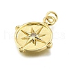 Rack Plating Brass Micro Pave Cubic Zirconia Pendants KK-K401-60C-G-2