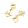 Rhombus Rack Plating Brass Charms KK-G513-01G-1-2