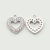 Brass Micro Pave Cubic Zirconia Heart Pendants ZIRC-N009-75P-1