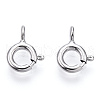 Rhodium Plated 925 Sterling Silver Spring Ring Clasps STER-T004-81B-P-2