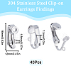 SUNNYCLUE 40Pcs 304 Stainless Steel Clip-on Earrings Findings STAS-SC0005-82P-2