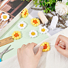 8Pcs 2 Colors Daisy Flower Shape Polyester Knitted Costume Ornament Accessories PATC-FG0001-37-3