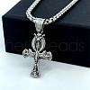 Greek Stainless Steel Ankh Egyptian Hip Hop Cross Pendant Necklaces for Men FC7739-2