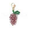Glass Seed Beaded Grape Pendant Decoration HJEW-MZ00158-03-2