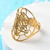 304 Stainless Steel Star of David Adjustable Ring RJEW-P037-05G-2