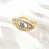 Brass Micro Pave Cubic Zirconia Cuff Rings for Women RJEW-S401-02G-1