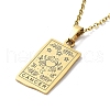 Rectangle with Twelve Constellations Pendant Necklaces NJEW-D069-01G-04-2