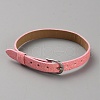 Blank PU Leather Cord Bracelet with Alloy Clasps AJEW-TAC0041-01B-01-2