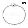1Pc 3MM Brass European Style Round Snake Chain Bracelets for Jewelry Making BJEW-YW0001-14P-1