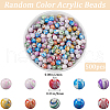 SOFPLATE 500Pcs AB Color Wave Printed Acrylic Beads SACR-SP0001-10-2