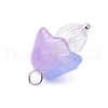 Mushroom Transparent Glass Pendants PALLOY-JF03654-02-5