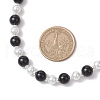 Baking Painted Pearlized Glass Pearl Round Beaded Necklaces for Women NJEW-JN05307-3