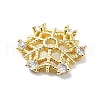 Rack Plating Brass Micro Pave Clear Cubic Zirconia Bead Cap KK-U014-11B-G-2