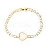 Brass Micro Pave Cubic Zirconia Link Chain Bracelets for Women BJEW-K273-01G-06-4