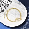 Brass Micro Pave Clear Cubic Zirconia Charm Bracelets BJEW-M050-01G-03-1