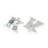 Synthetic Turquoise & Alloy Pendants PALLOY-H146-01AS-K-2