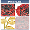 MAYJOYDIY US 6Pcs 3 Colors Rose Flower Computerized Embroidery Polyester Ornament Accessories PATC-MA0001-01-4