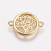 Brass Micro Pave Cubic Zirconia Links ZIRC-E143-40G-2
