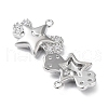Brass with Clear Cubic Zirconia Charms KK-G474-02P-2