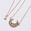 Brass Pendant Necklace Sets NJEW-JN02485-3