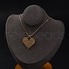 PVD Vacuum Plating 304 Stainless Steel Heat Pendant Round Snake Chain Necklaces for Women STAS-Z114-19G-3