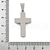 304 Stainless Steel Rhinestone Pendants STAS-G346-47A-P-3