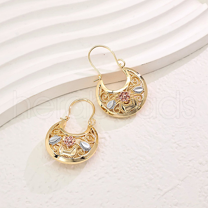 Brass Basket Hoop Earrings GY2067-1-1