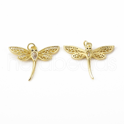 Brass Micro Pave Cubic Zirconia Pendants KK-E068-VB304-1