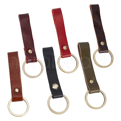 Olycraft 6Pcs 6 Colors Leather Keychain KEYC-OC0001-46-1