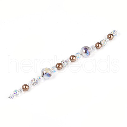 Glass and Acrylic and Imitation Pearl and Rhinestone Beads Strands MAK-T011-06D-1